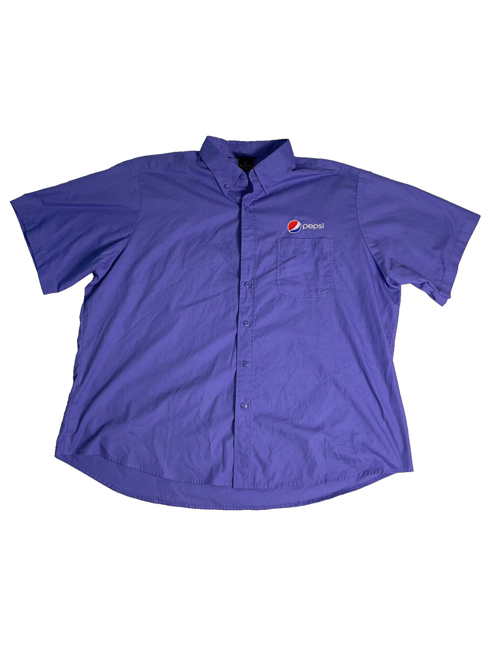 Aramark Pepsi Work Shirt Mens 2XLR Blue Logo Uniform Streetwear Workwear Retro